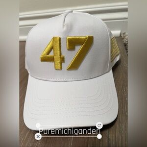 Authentic Limited Charlie Kirk White Hat Gold 47 Turning Point USA SHIPS NOW